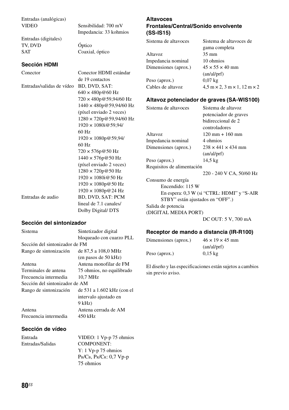 Sony HT-IS100 User Manual | Page 166 / 172