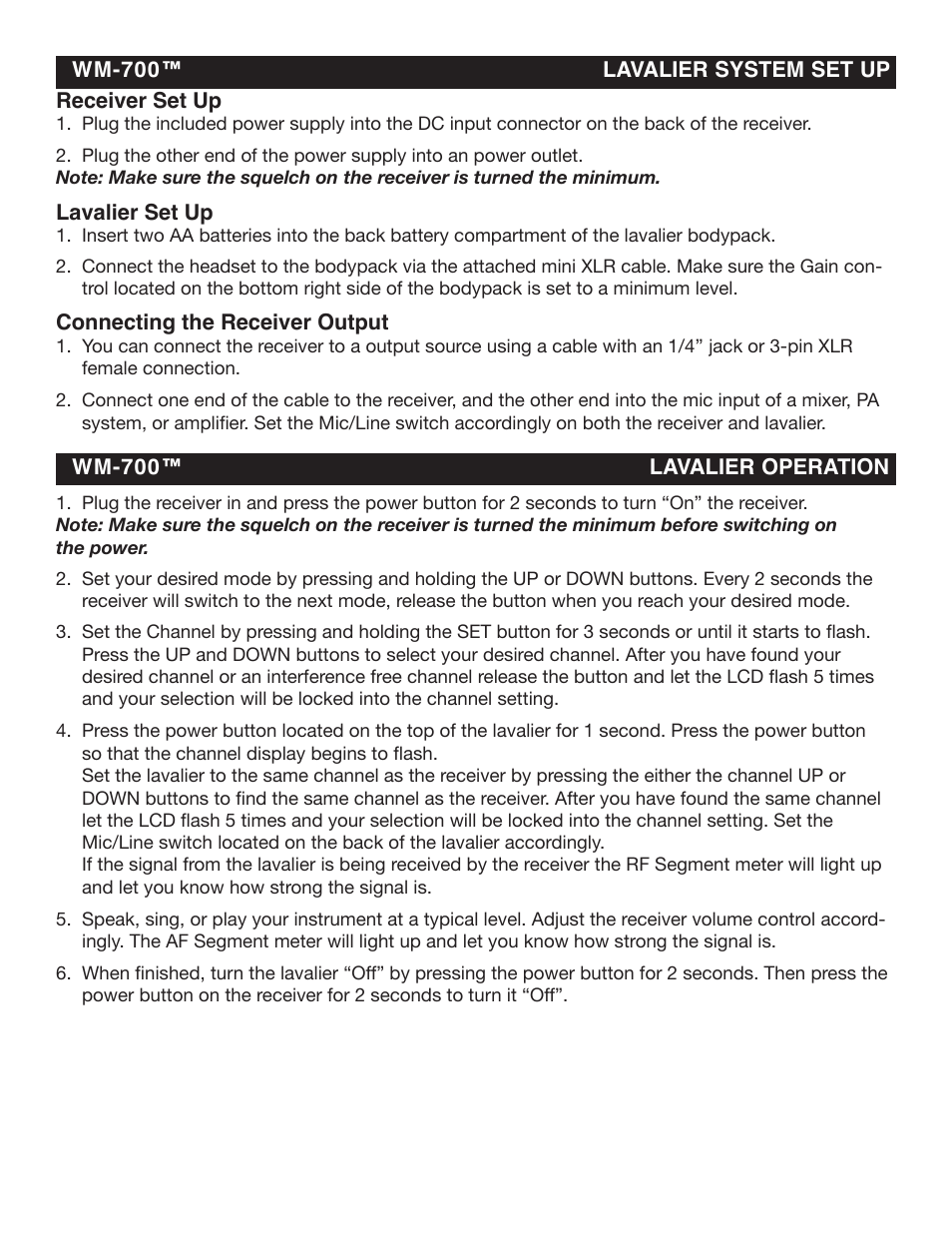 American Audio WM-700HH User Manual | Page 8 / 11