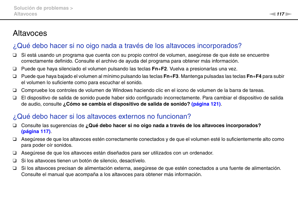 Altavoces | Sony VPCW11S1E User Manual | Page 117 / 127