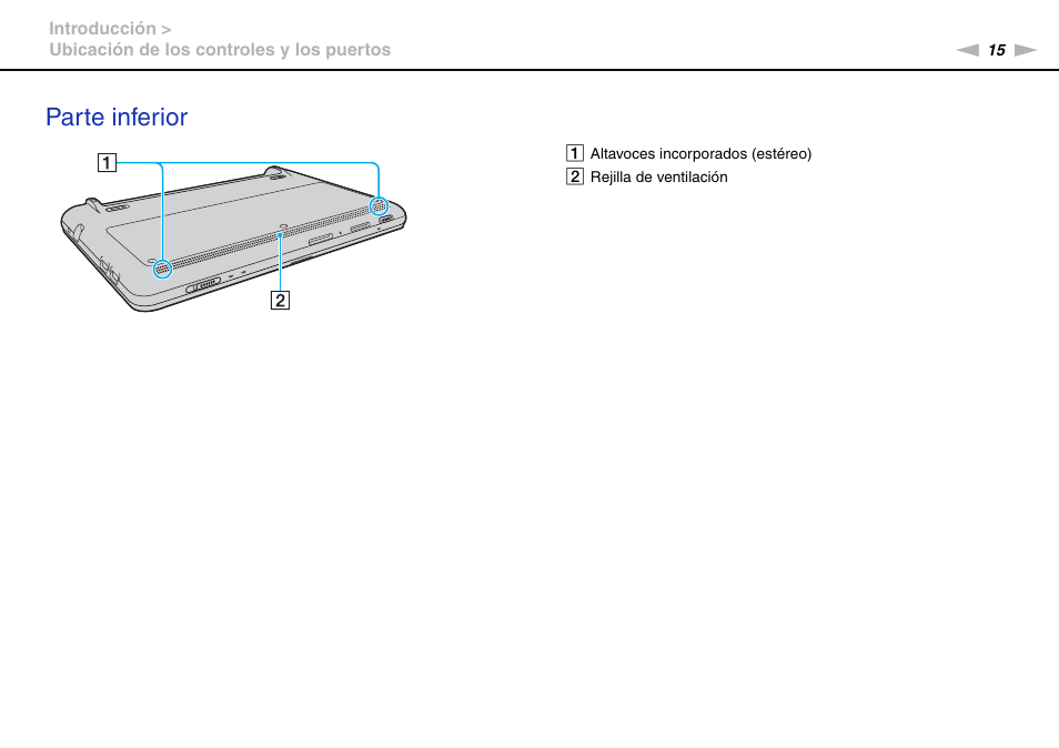 Parte inferior | Sony VPCW11S1E User Manual | Page 15 / 127