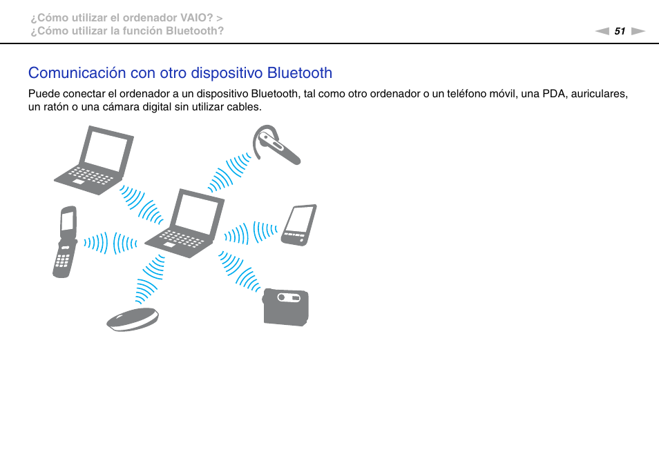 Comunicación con otro dispositivo bluetooth | Sony VPCW11S1E User Manual | Page 51 / 127