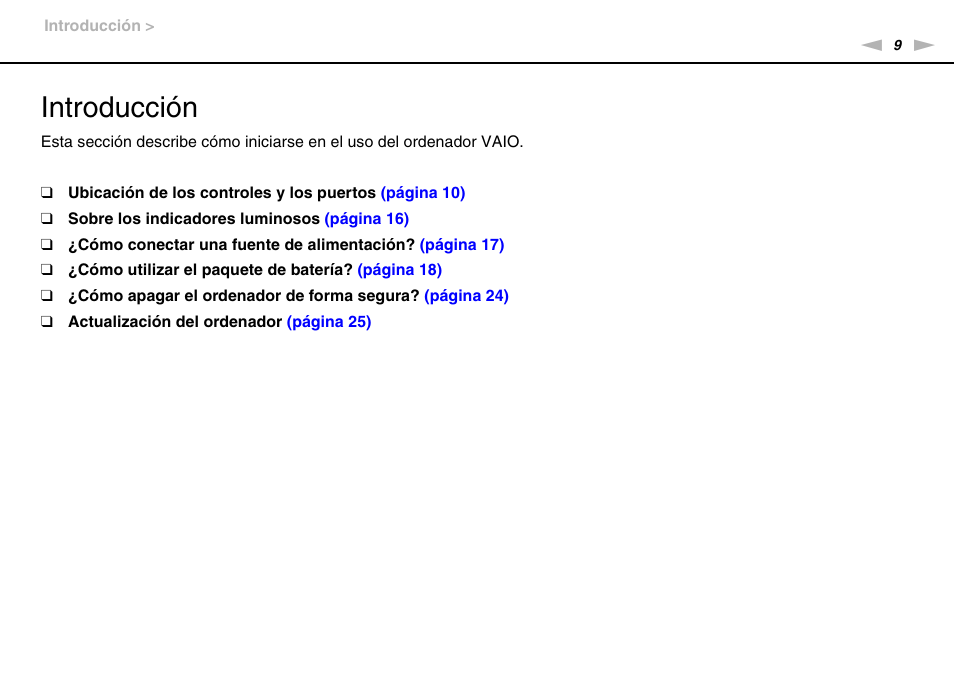 Introducción | Sony VPCW11S1E User Manual | Page 9 / 127