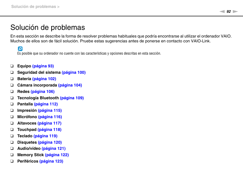 Solución de problemas | Sony VPCW11S1E User Manual | Page 92 / 127
