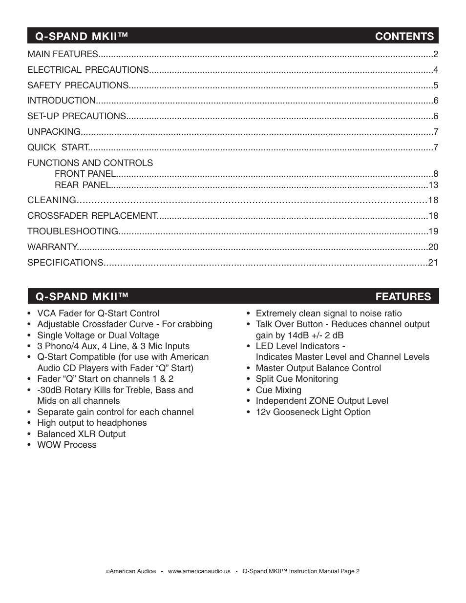 American Audio SWITCH User Manual | Page 2 / 23