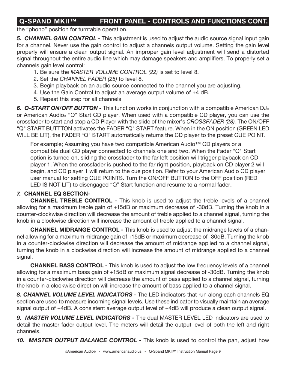 American Audio SWITCH User Manual | Page 9 / 23