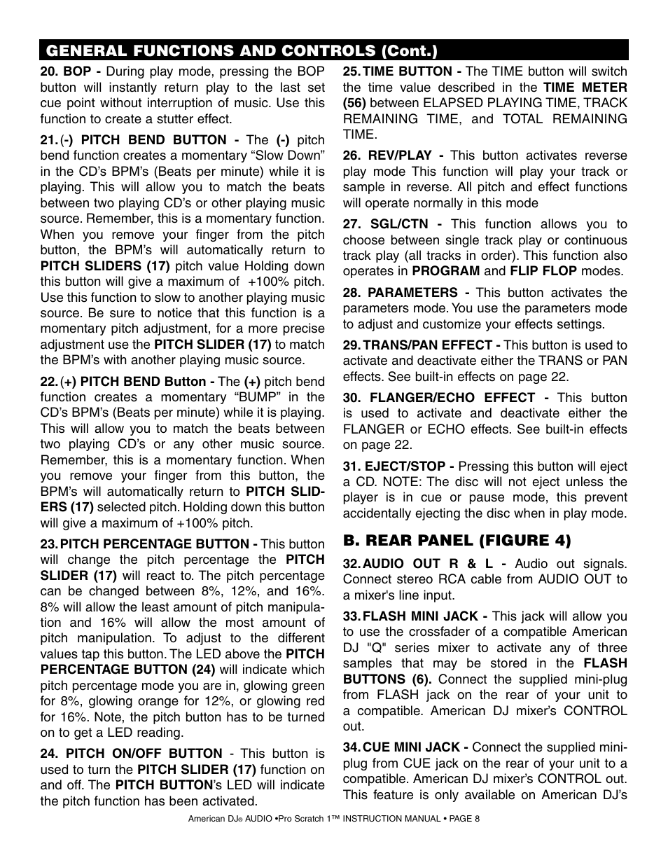 American Audio Pro Scratch 1 User Manual | Page 8 / 28