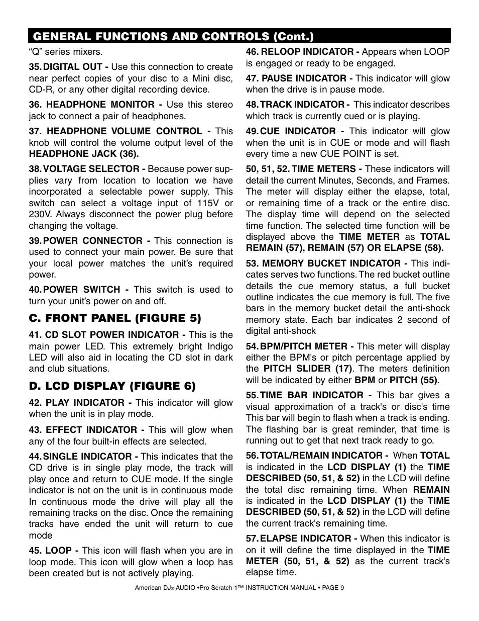 American Audio Pro Scratch 1 User Manual | Page 9 / 28