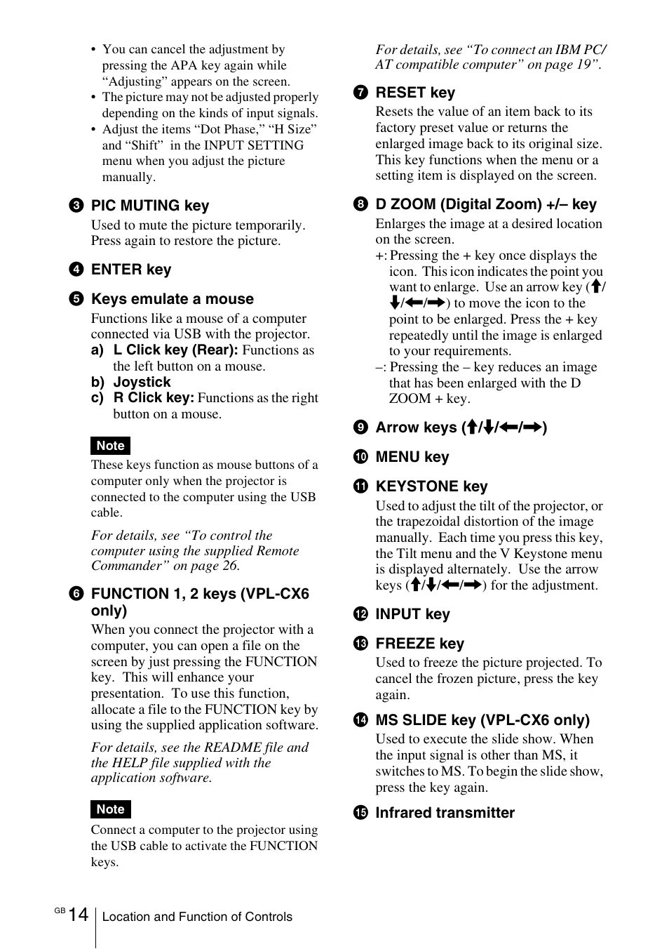 Sony VPL-EX1 User Manual | Page 14 / 164