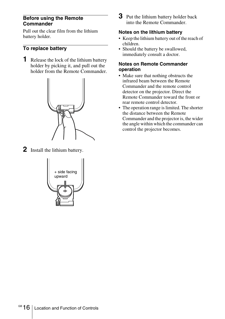 Sony VPL-EX1 User Manual | Page 16 / 164
