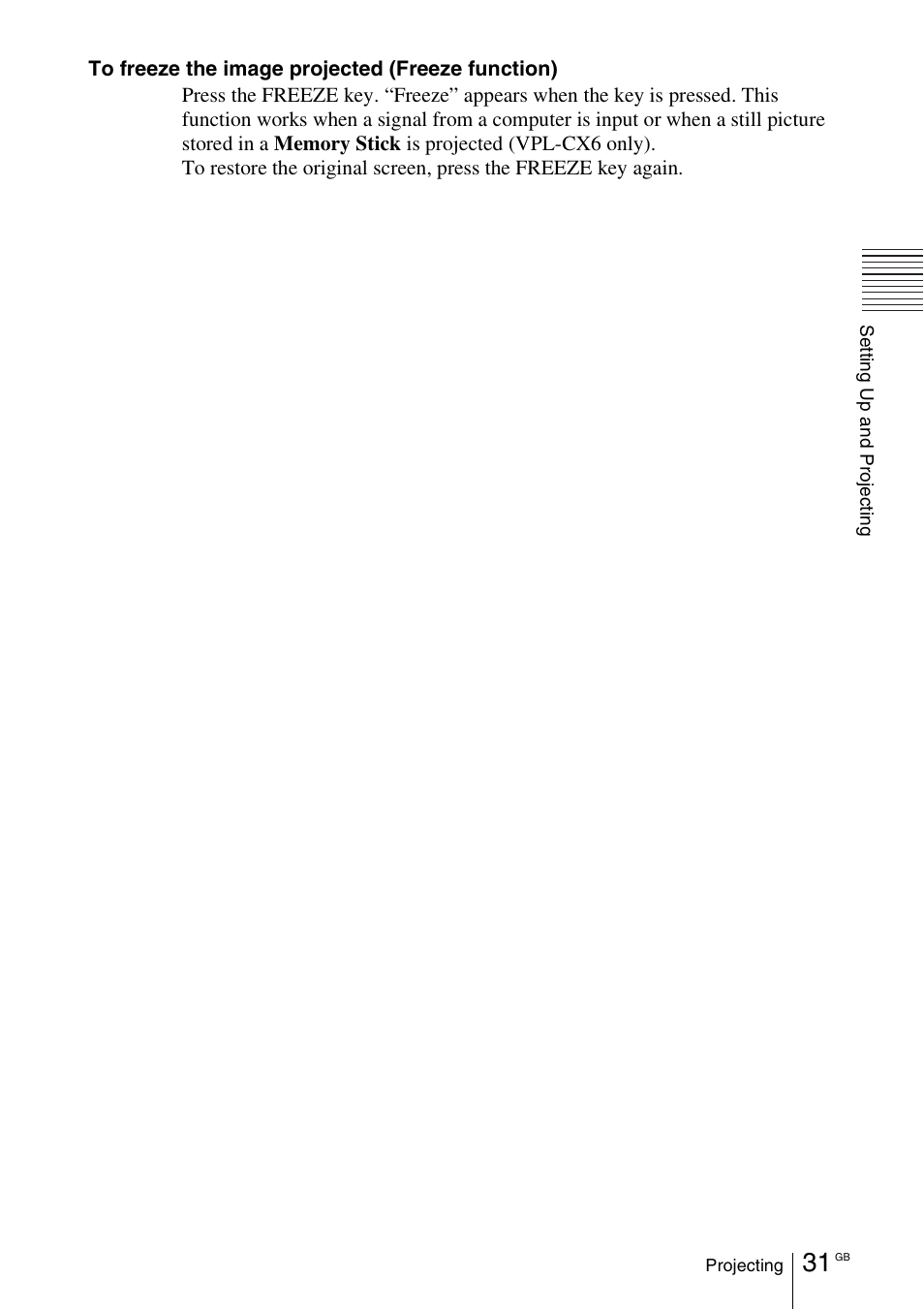 Sony VPL-EX1 User Manual | Page 31 / 164