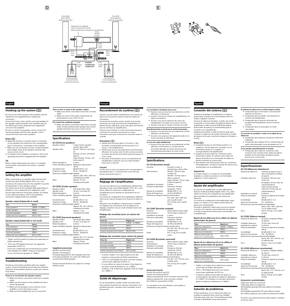 Sony SS-CS310CR User Manual | Page 2 / 2