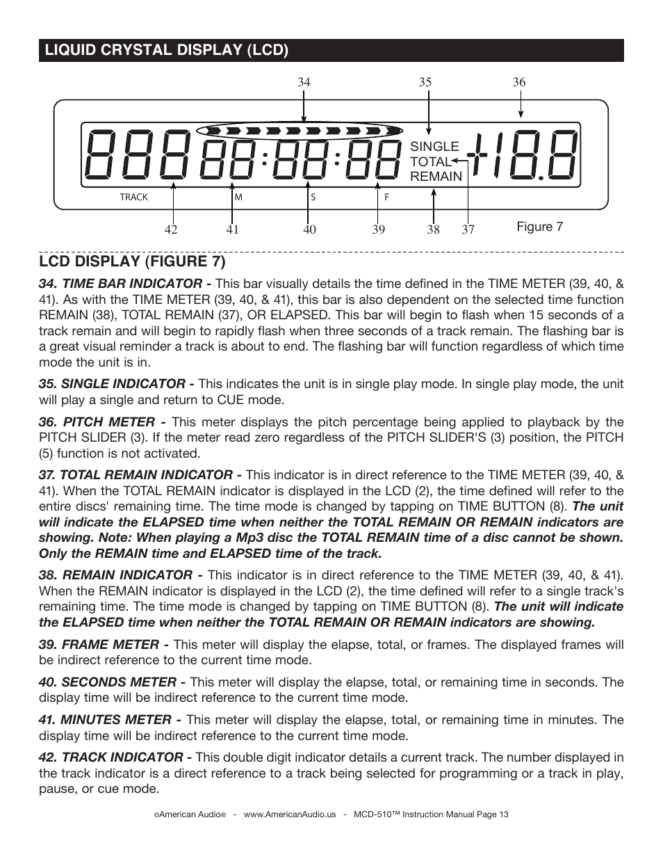 American Audio MCD-510 User Manual | Page 13 / 24