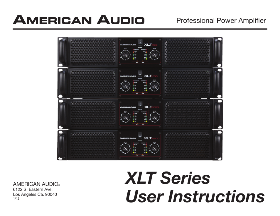 American Audio XLT2000 User Manual | 20 pages