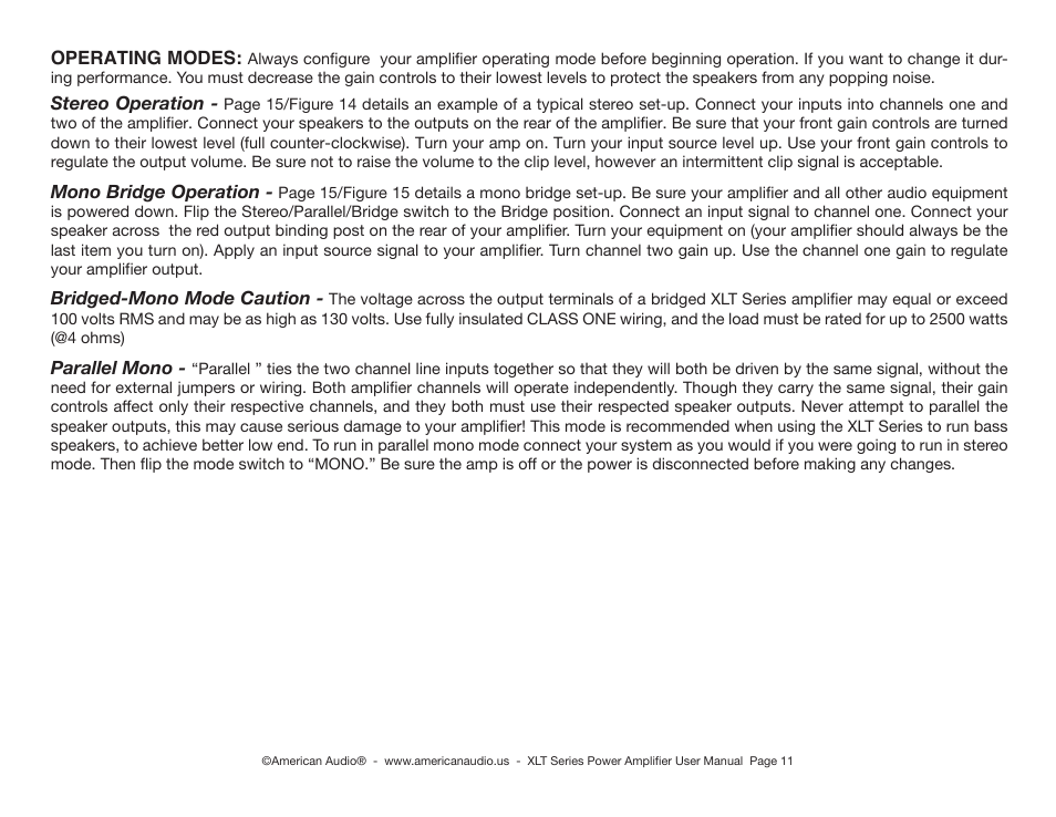 American Audio XLT2000 User Manual | Page 11 / 20