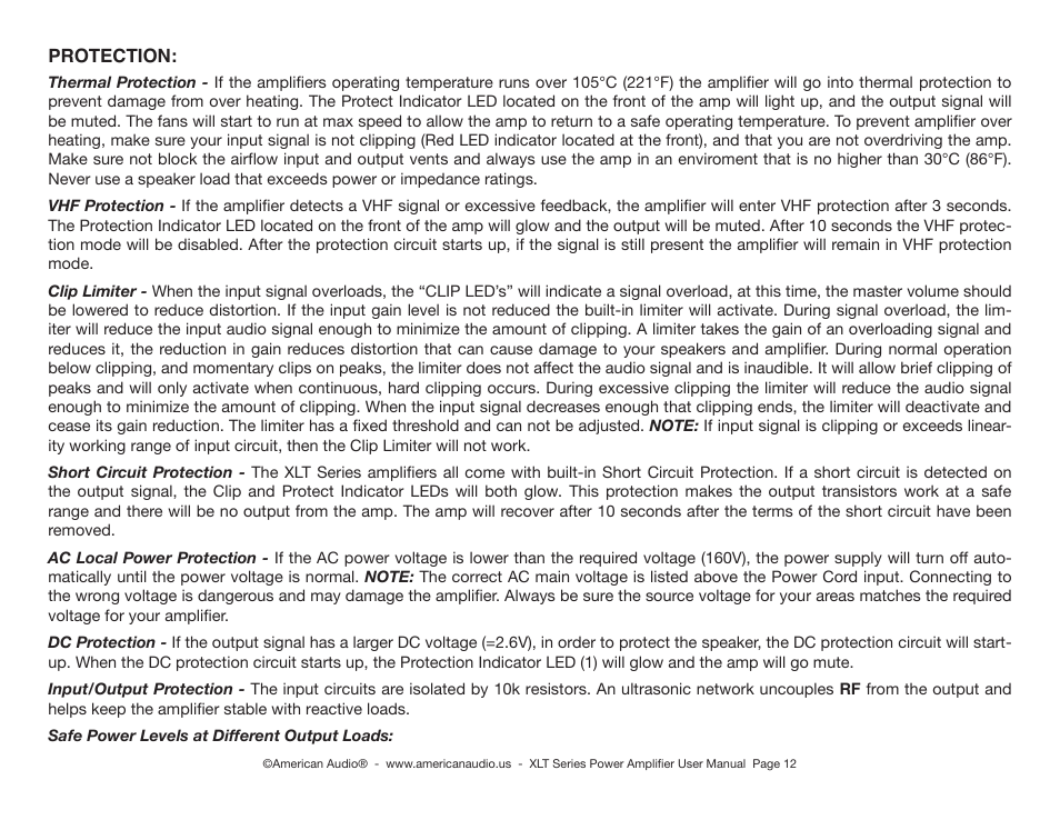 American Audio XLT2000 User Manual | Page 12 / 20