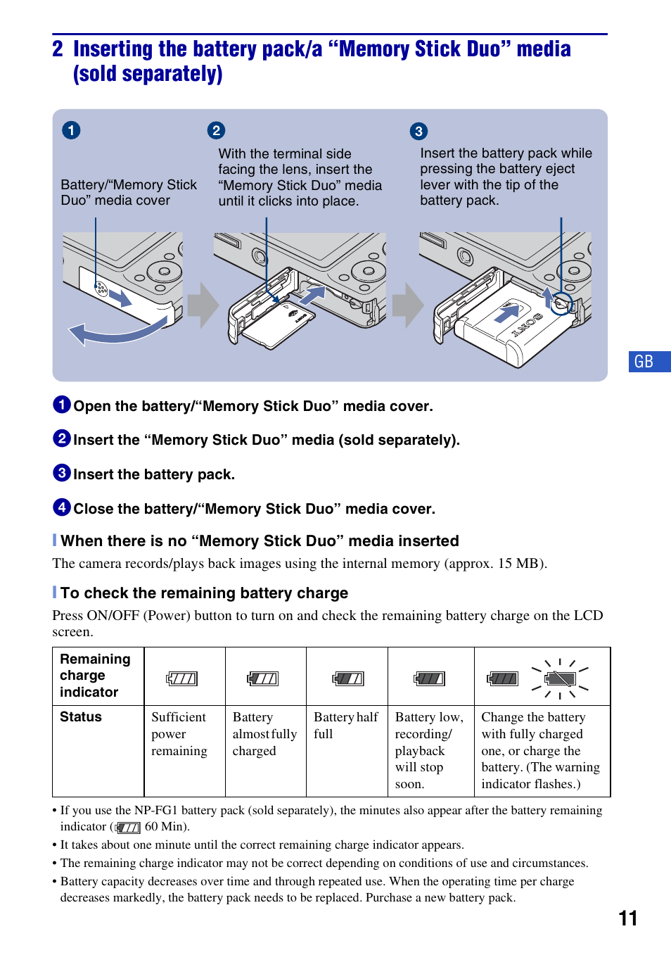 Sony DSC-W230 User Manual | Page 11 / 80