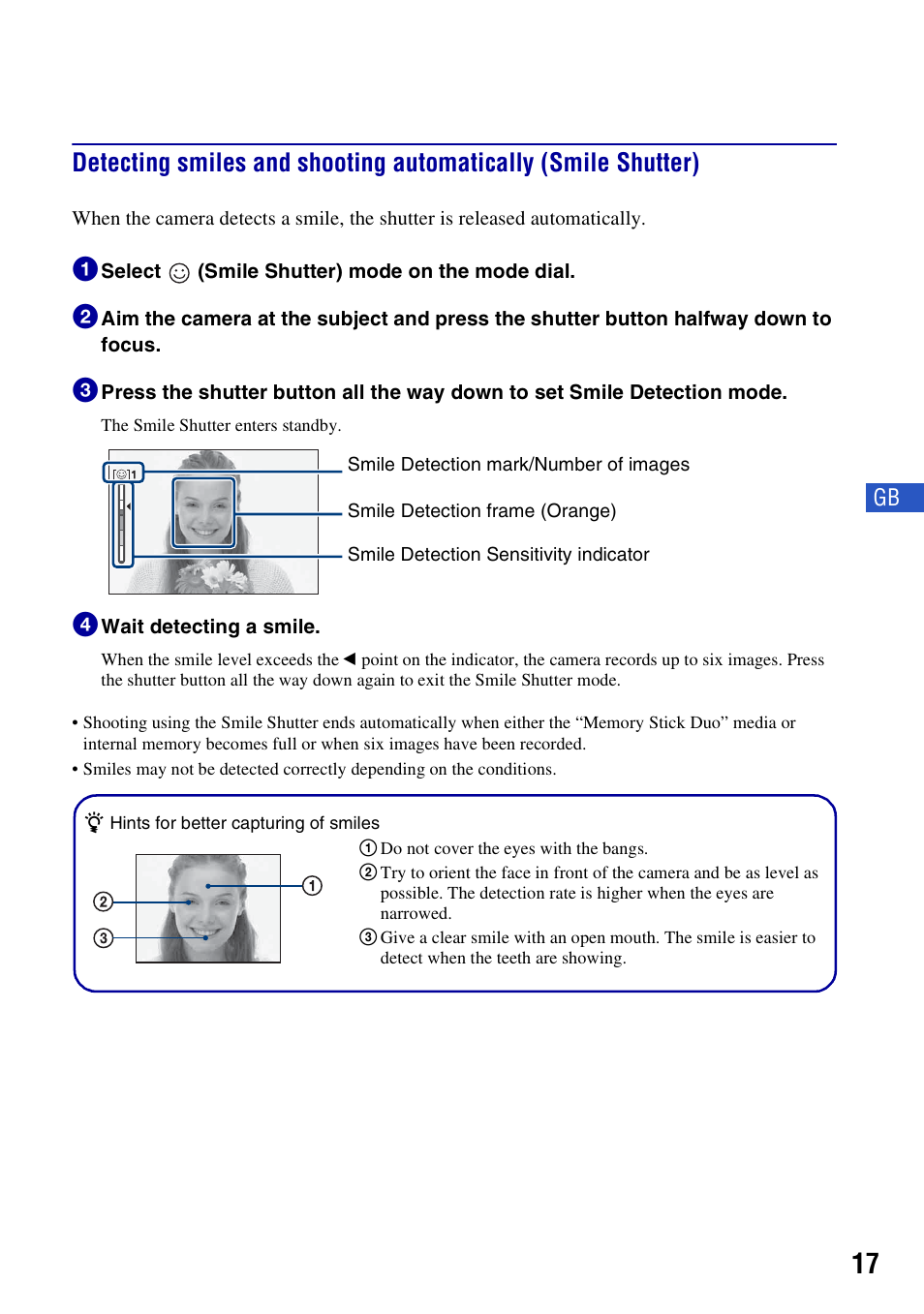 Sony DSC-W230 User Manual | Page 17 / 80