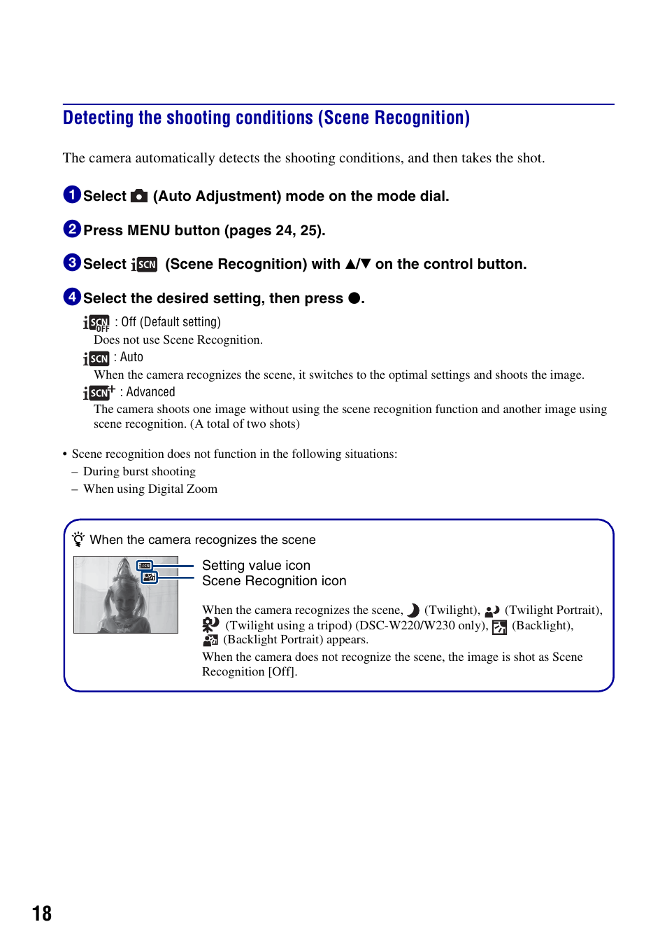 Sony DSC-W230 User Manual | Page 18 / 80