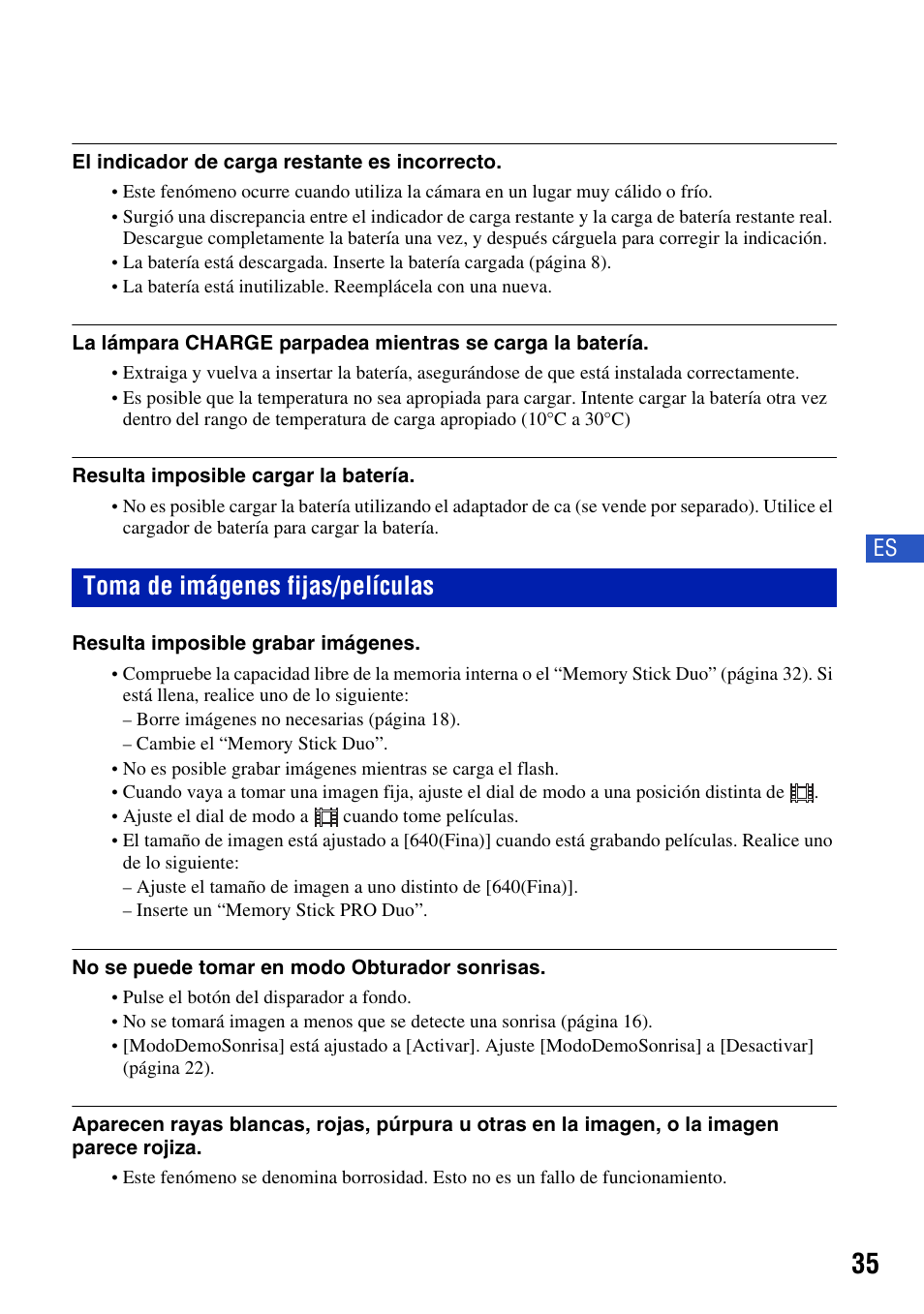 Toma de imágenes fijas/películas | Sony DSC-W230 User Manual | Page 71 / 80