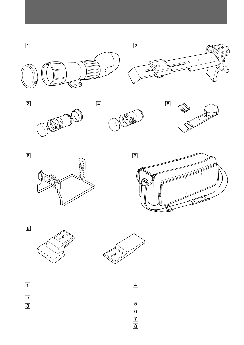 Vérification des accessoires fournis | Sony VCL-FS2K User Manual | Page 20 / 52