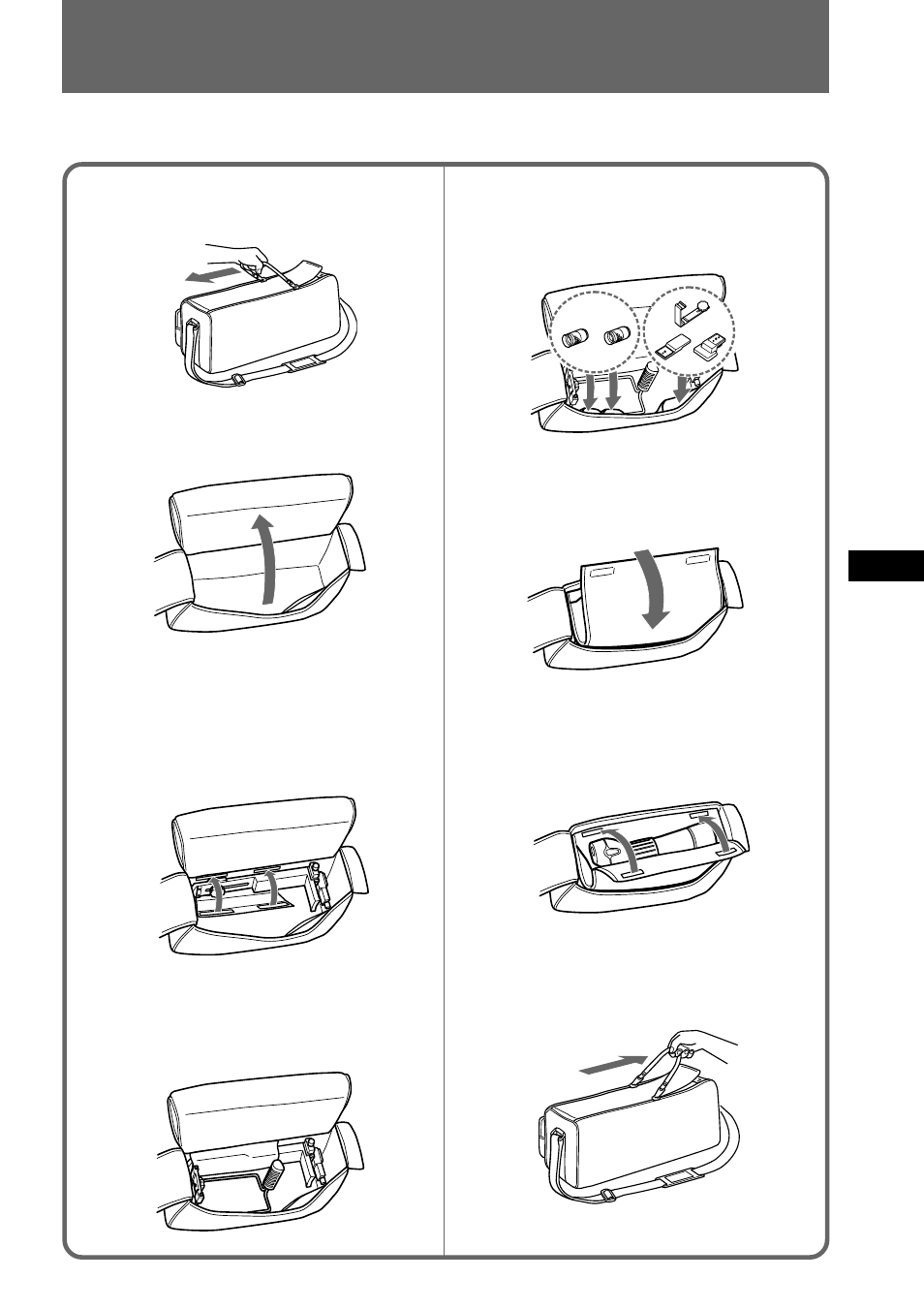 Utilisation du sac de transport | Sony VCL-FS2K User Manual | Page 31 / 52