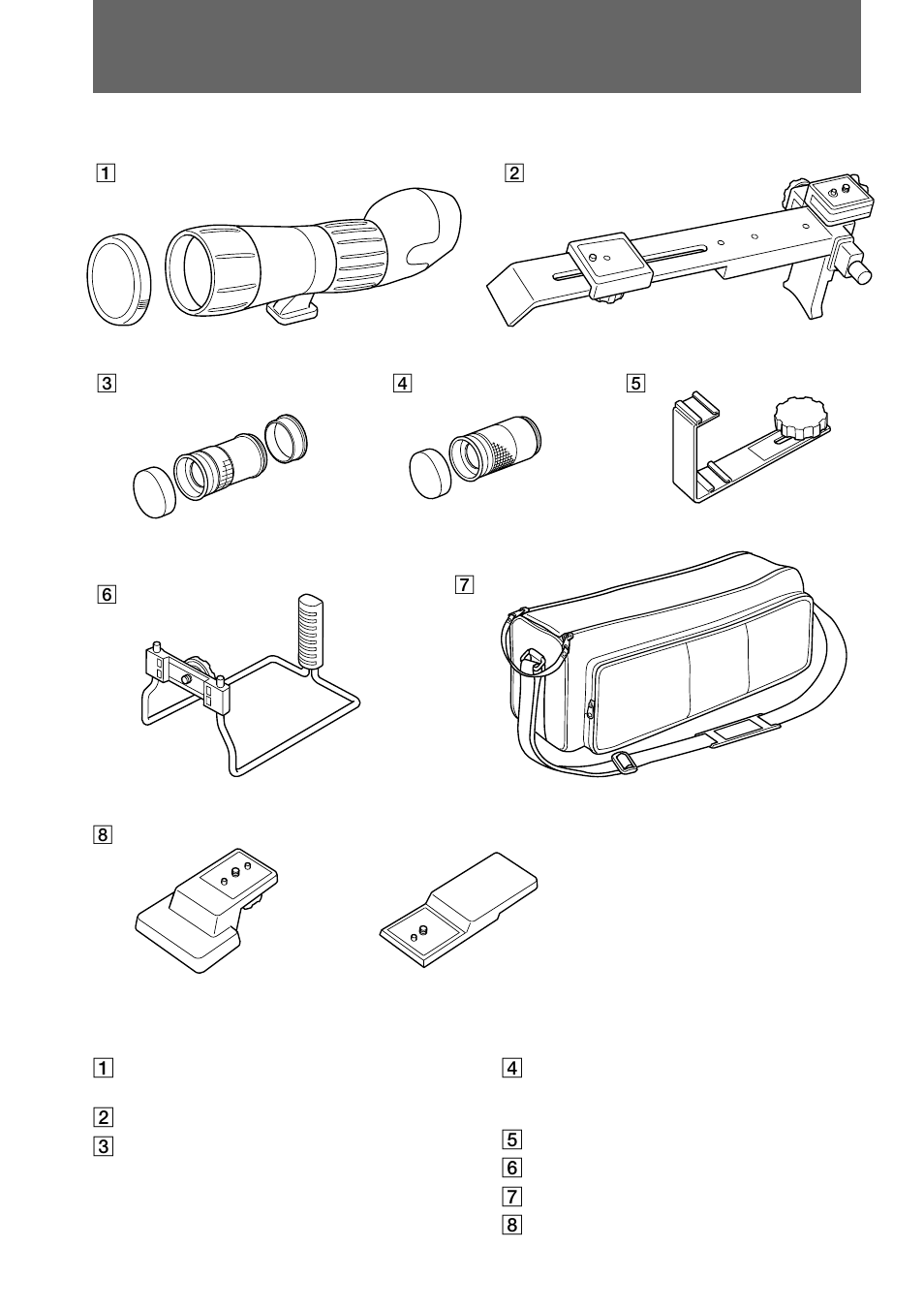 Comprobación de los accesorios suministrados | Sony VCL-FS2K User Manual | Page 36 / 52