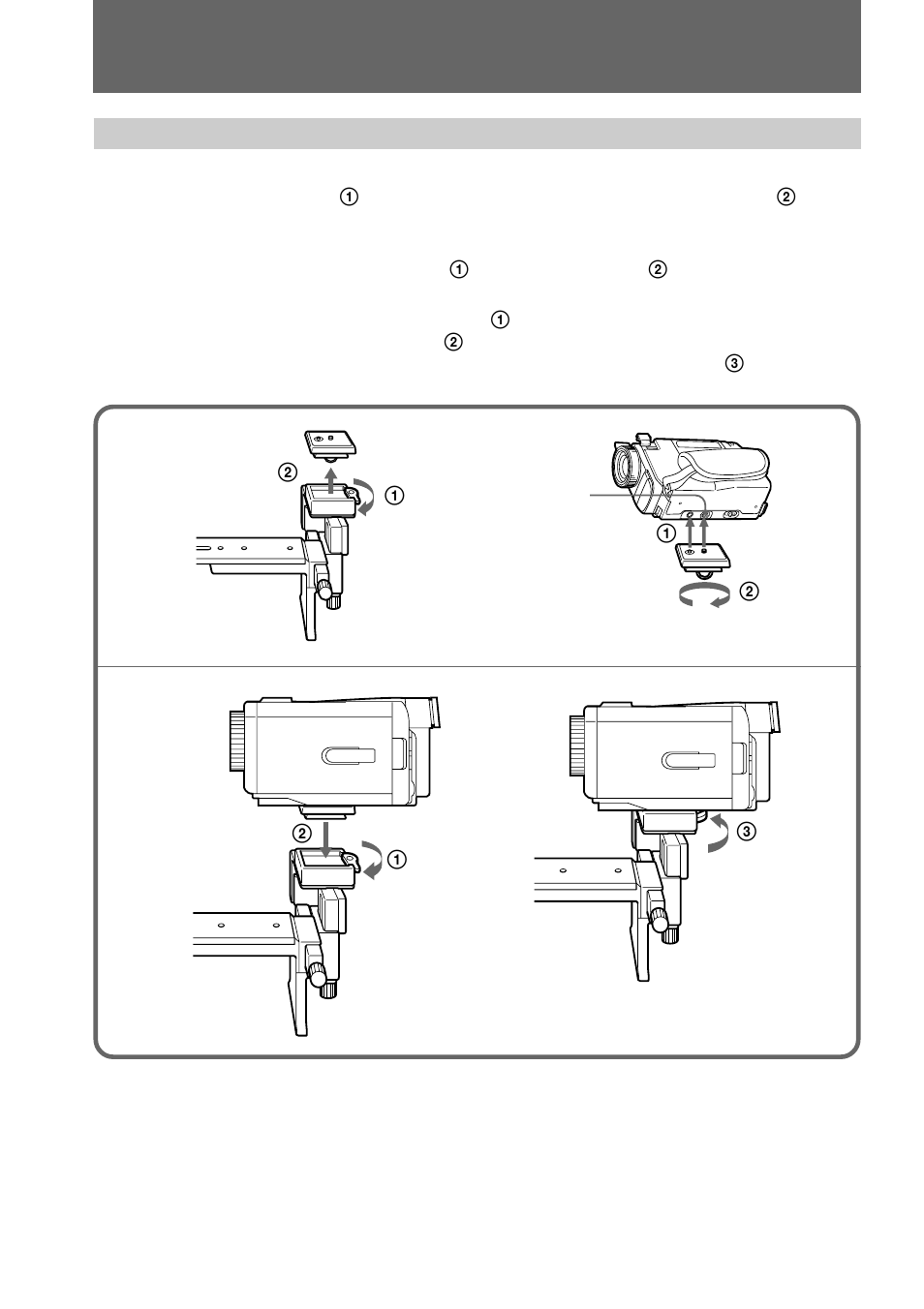 3 fijación de la videocámara al pedestal | Sony VCL-FS2K User Manual | Page 38 / 52