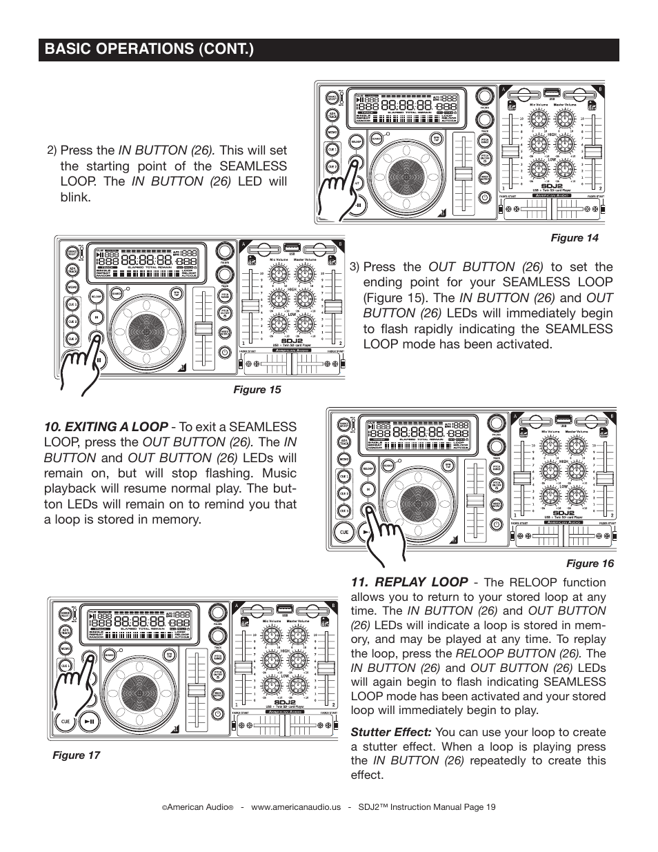 Basic operations (cont.) | American Audio SDJ-2 User Manual | Page 19 / 35