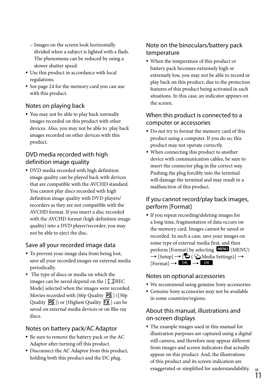 Save all your recorded image data | Sony DEV-3 User Manual | Page 11 / 271