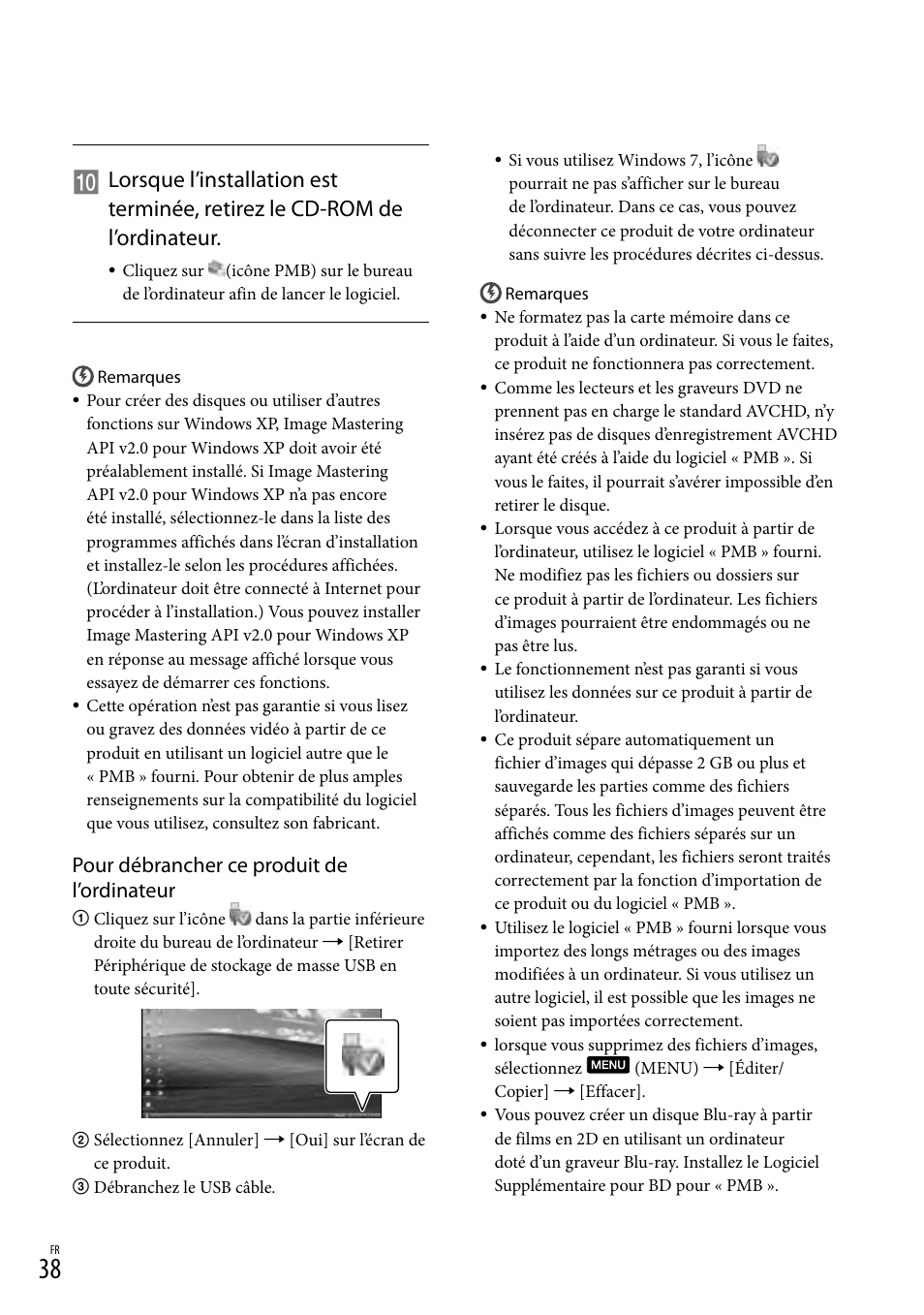 Pour débrancher ce produit de l’ordinateur | Sony DEV-3 User Manual | Page 146 / 271