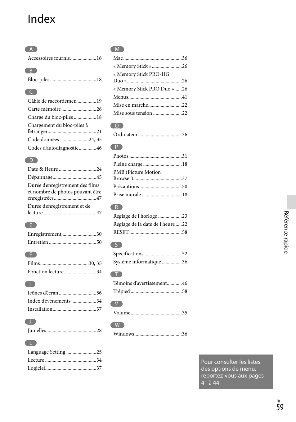 Index | Sony DEV-3 User Manual | Page 167 / 271
