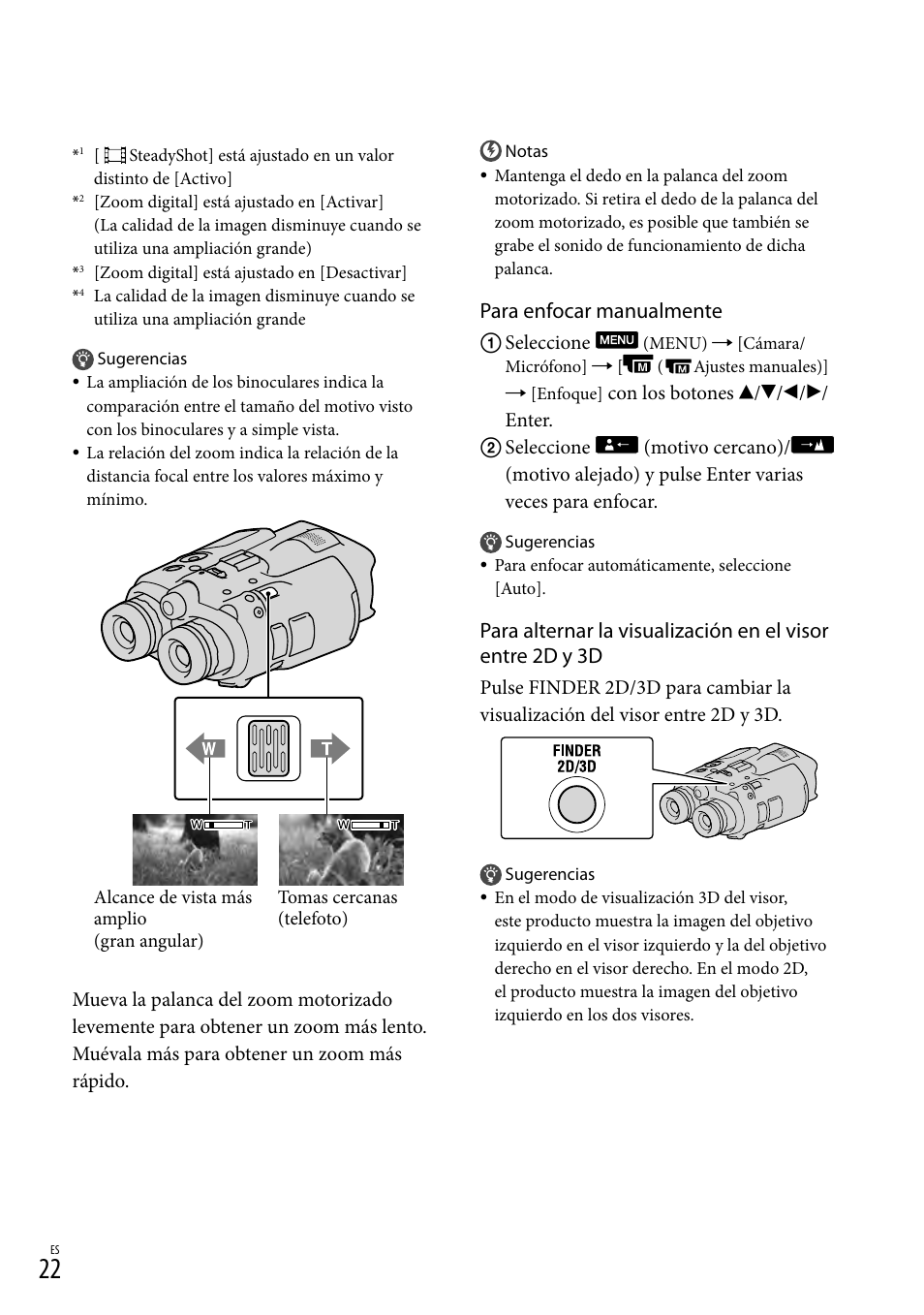 Para enfocar manualmente | Sony DEV-3 User Manual | Page 190 / 271