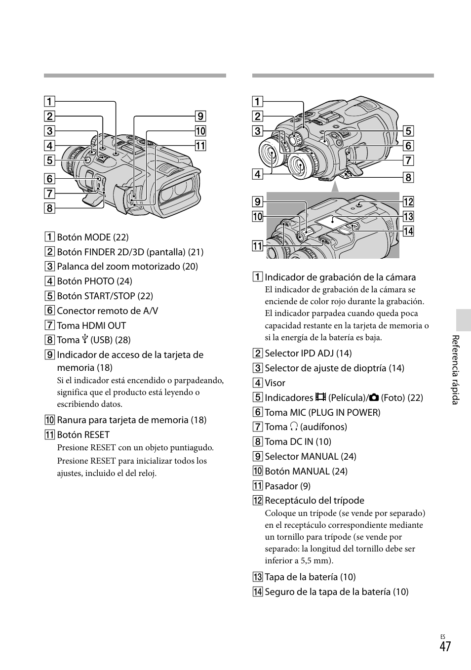 47) c, 47) co | Sony DEV-3 User Manual | Page 267 / 271