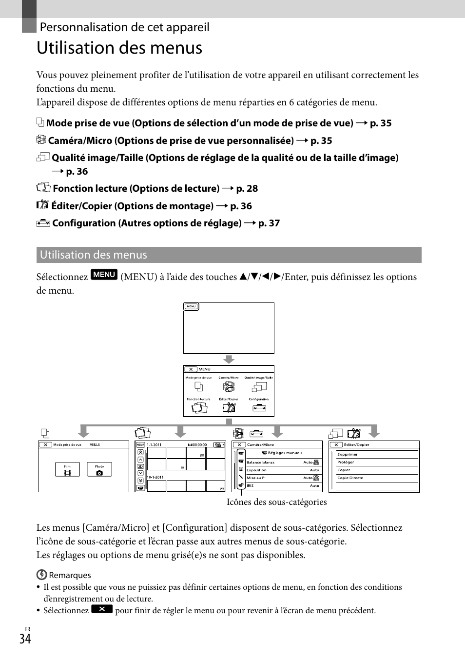 Personnalisation de cet appareil, Utilisation des menus, Personnalisation de cet | Appareil | Sony DEV-3 User Manual | Page 88 / 271