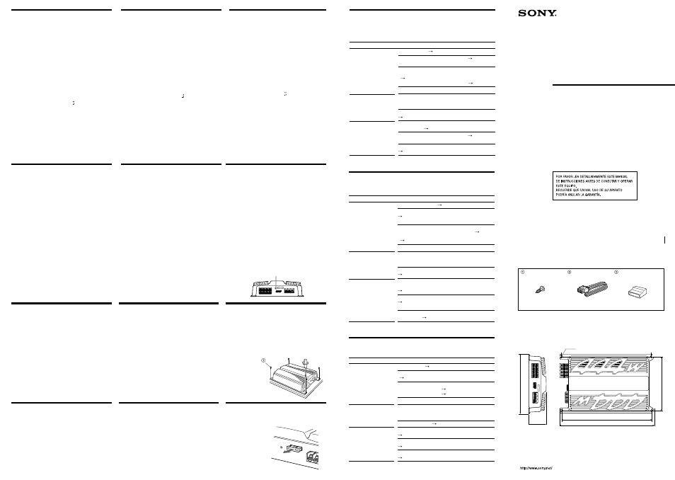 Sony XM-444 User Manual | 2 pages