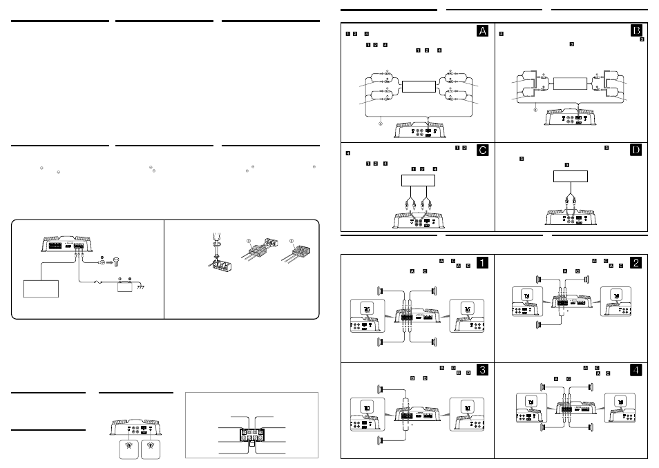 Connections conexiones 連接, Rem out +12v gnd rem out +12v gnd, 80hz) off on | Sony XM-444 User Manual | Page 2 / 2