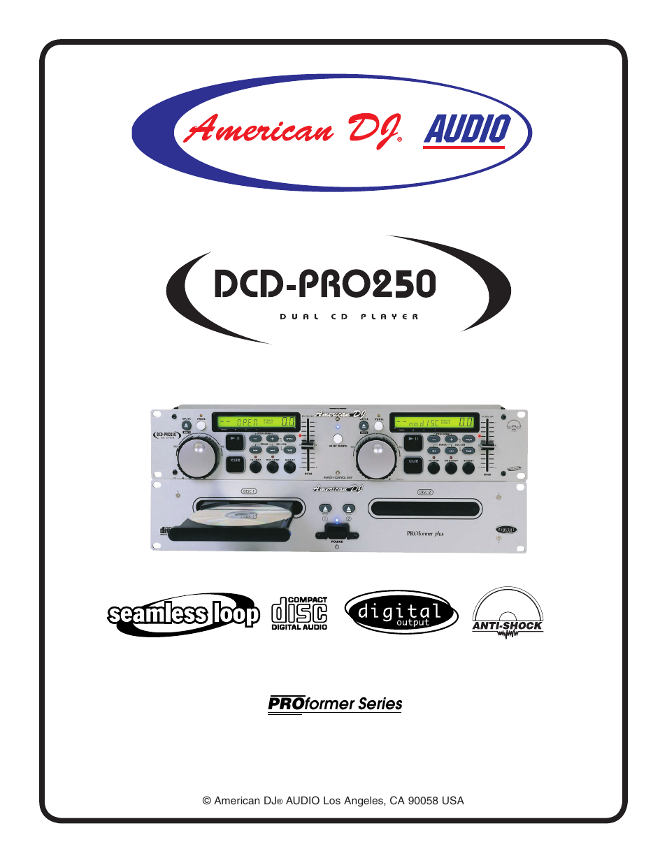 American Audio DCD PRO 250 User Manual | 18 pages
