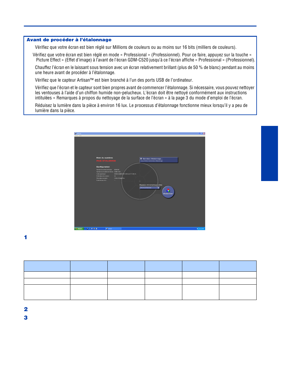 Etalonnage du système - suite | Sony GDM-C520K User Manual | Page 49 / 91