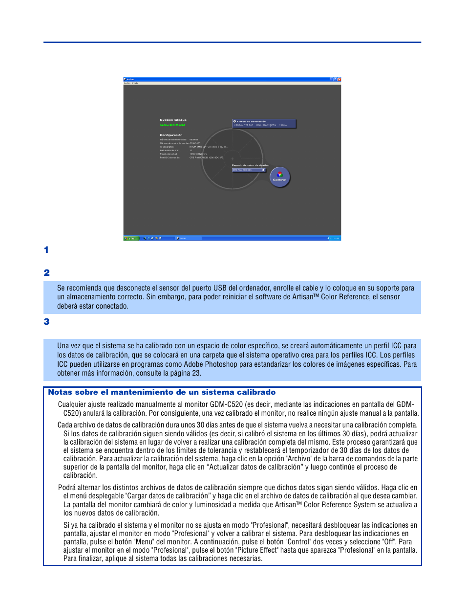 Calibración del sistema - continuación | Sony GDM-C520K User Manual | Page 82 / 91