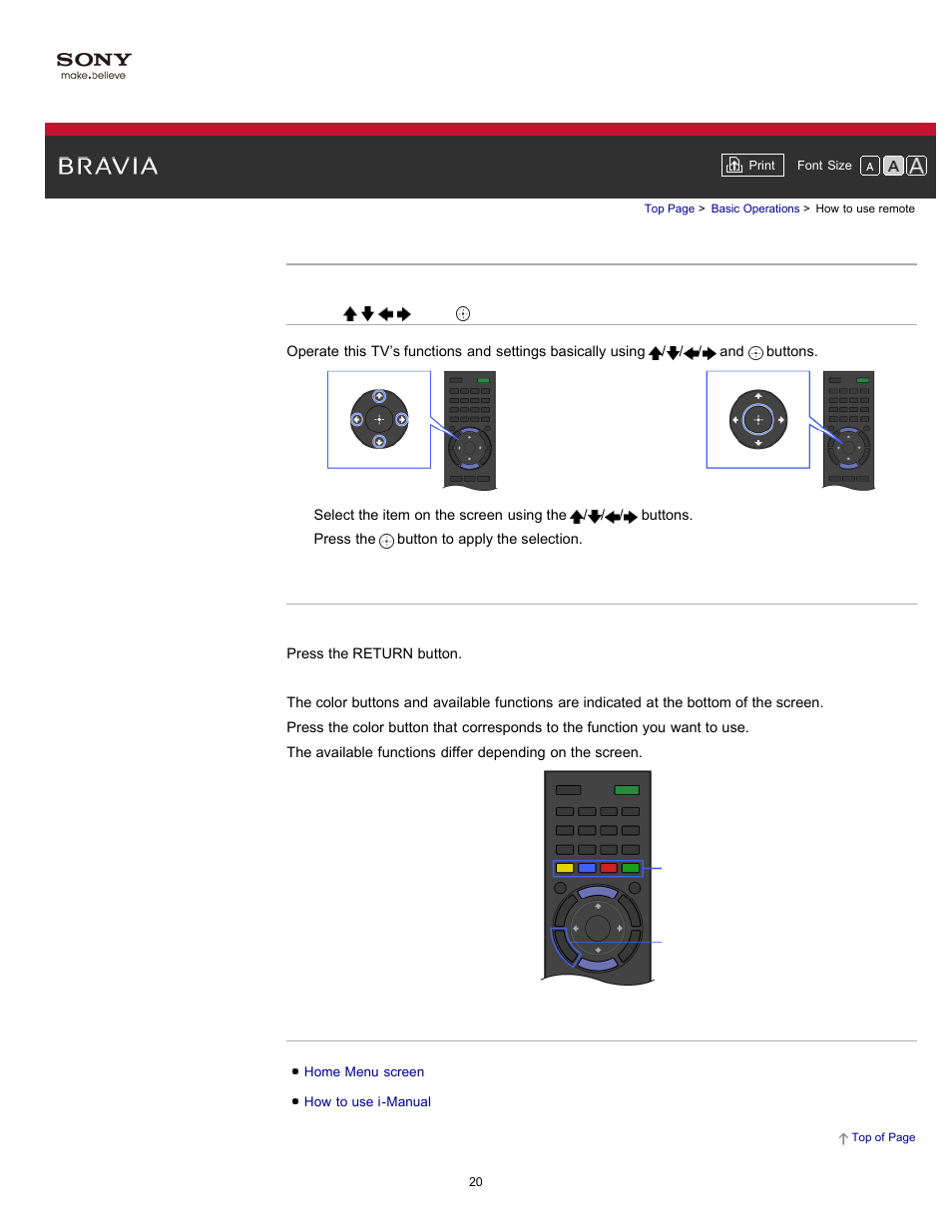 How to use remote | Sony KDL-55HX750 User Manual | Page 20 / 192