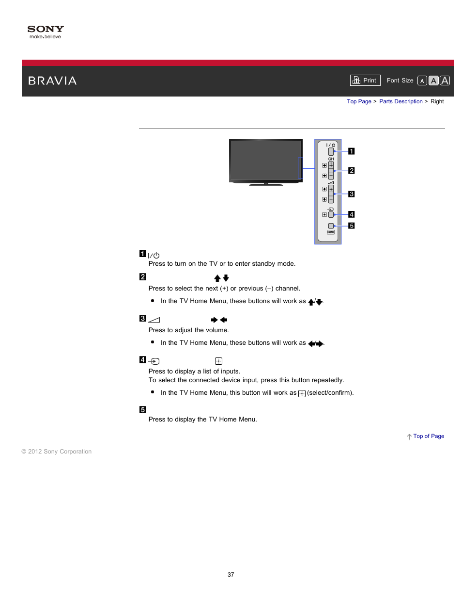 Right | Sony KDL-55HX750 User Manual | Page 37 / 192