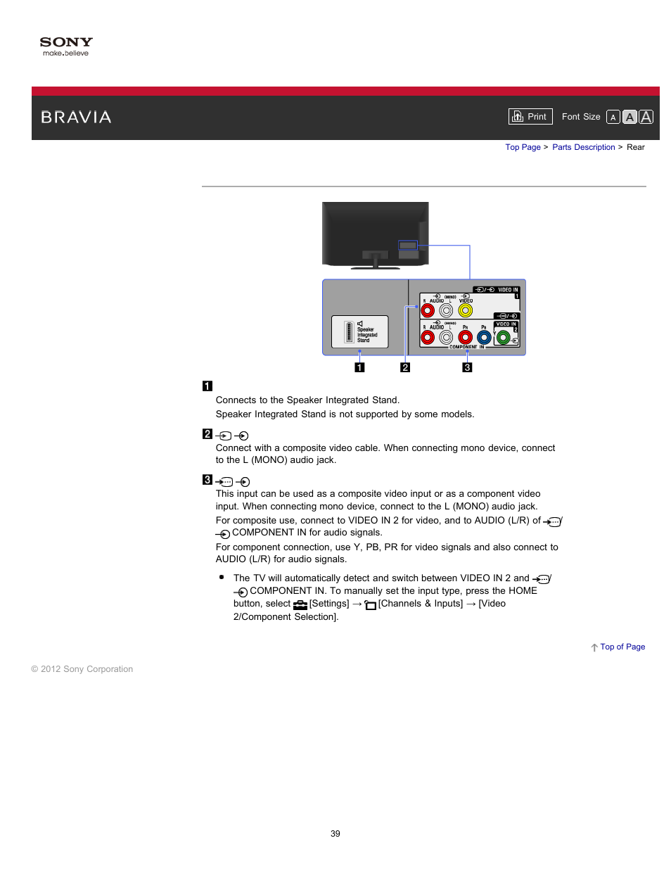 Rear | Sony KDL-55HX750 User Manual | Page 39 / 192