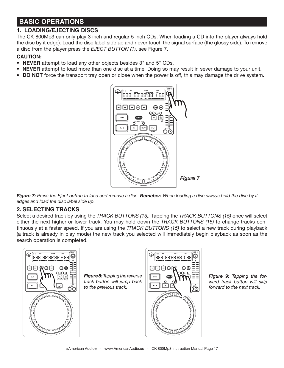 Basic operations | American Audio CK 800Mp3 User Manual | Page 17 / 32