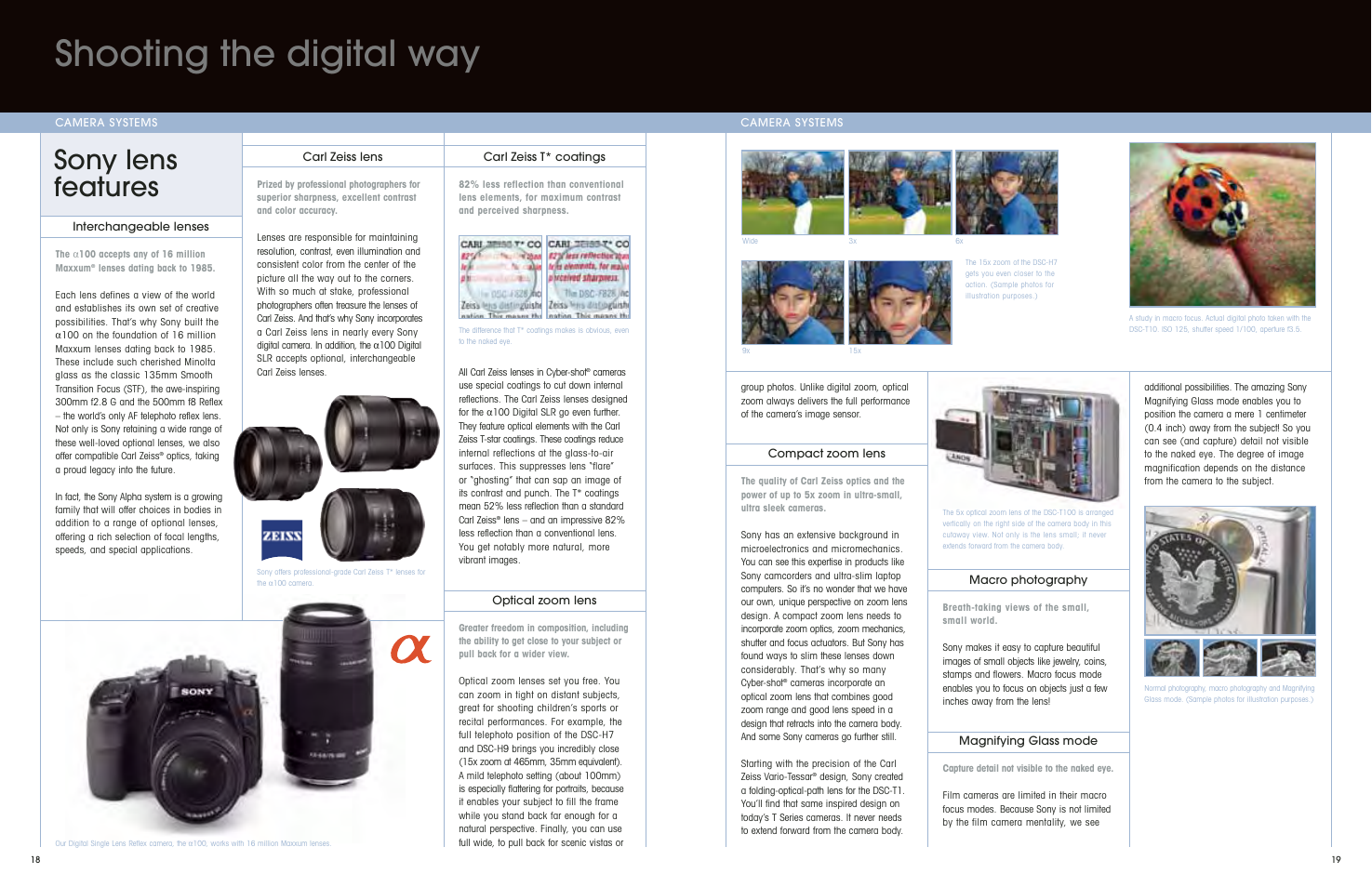 Shooting the digital way, Sony lens features | Sony DSC-S650 User Manual | Page 11 / 31