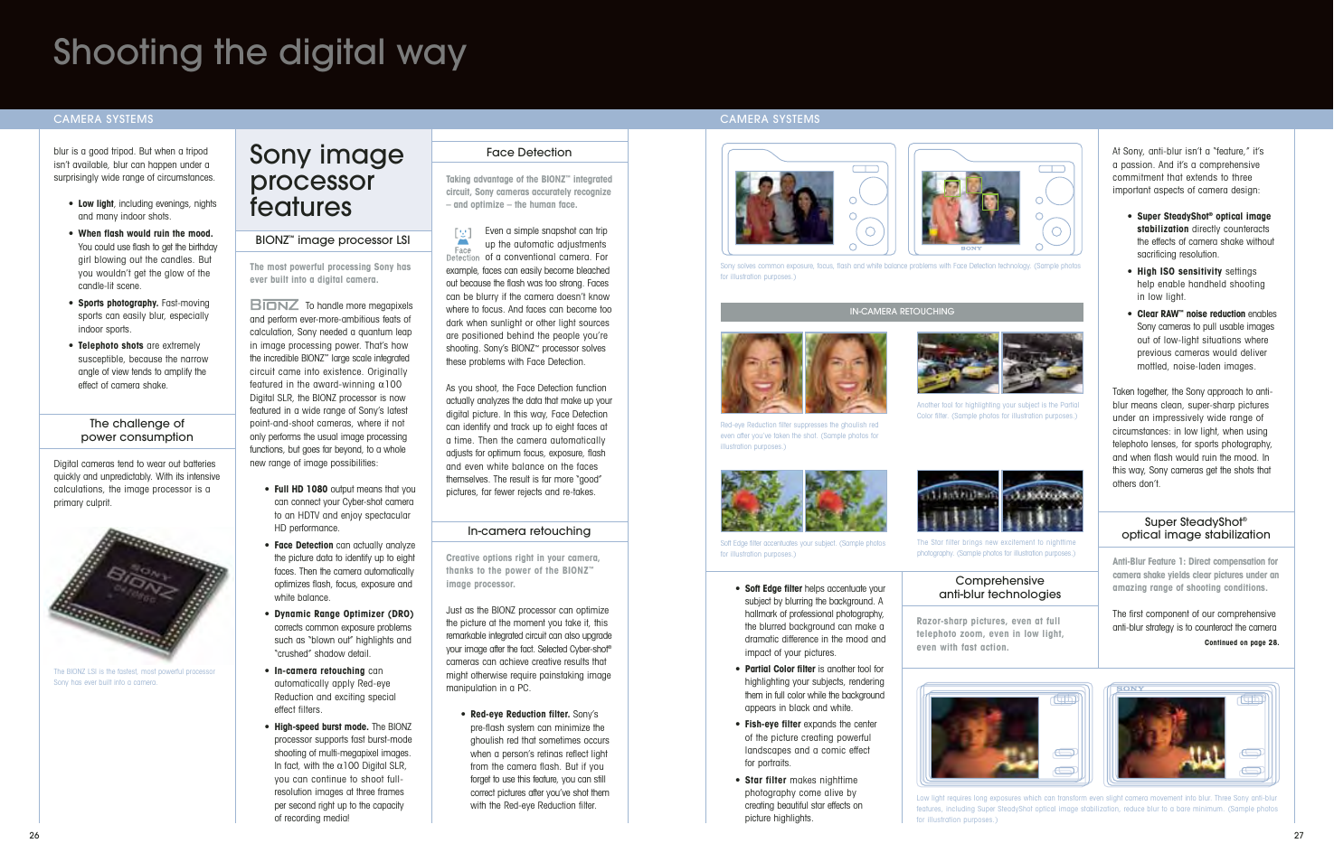 Shooting the digital way, Sony image processor features | Sony DSC-S650 User Manual | Page 15 / 31