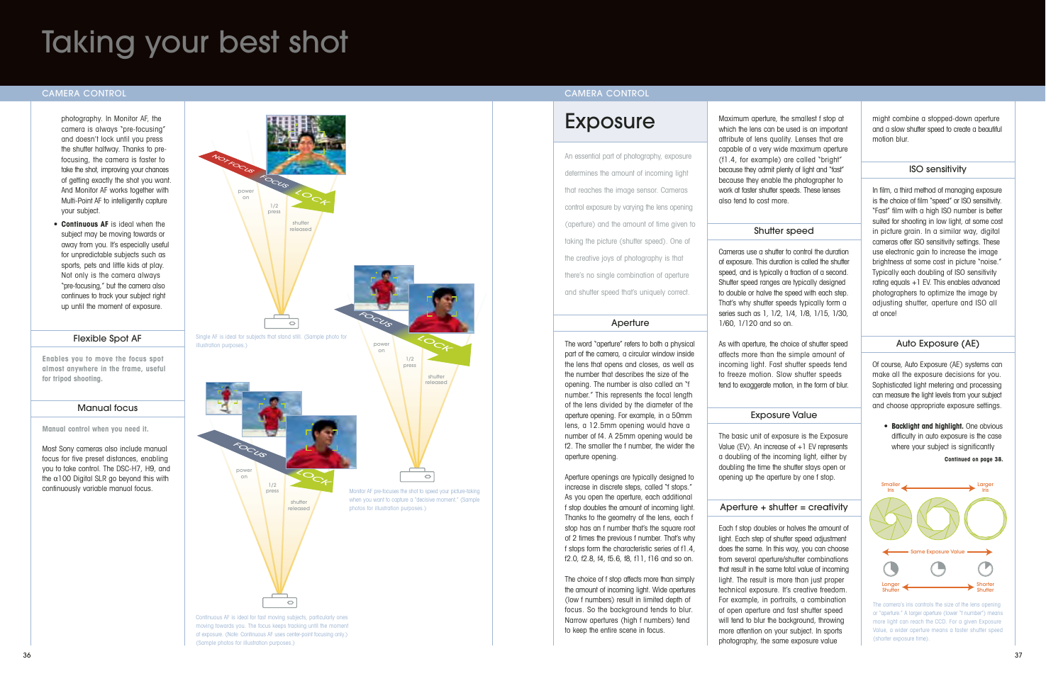 Taking your best shot, Exposure, Lock | Loc k | Sony DSC-S650 User Manual | Page 20 / 31