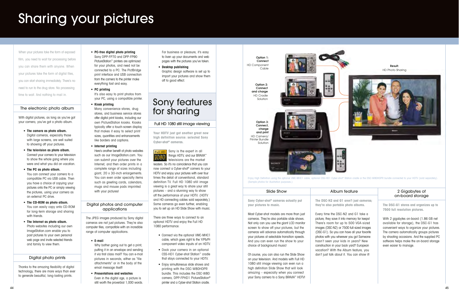 Sharing your pictures, Sony features for sharing | Sony DSC-S650 User Manual | Page 24 / 31