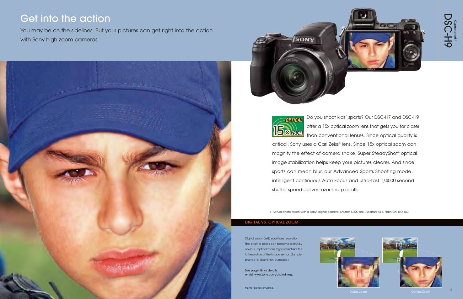 Dsc-h9 get into the action | Sony DSC-S650 User Manual | Page 7 / 31