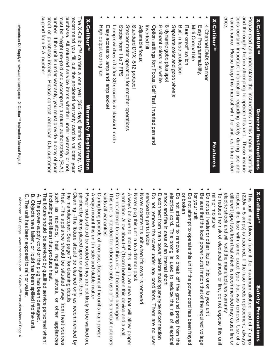 American Audio X-CALIBUR User Manual | Page 2 / 8