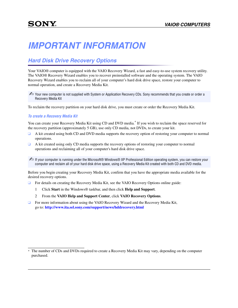 Sony PCV-RZ30GN2 User Manual | 9 pages